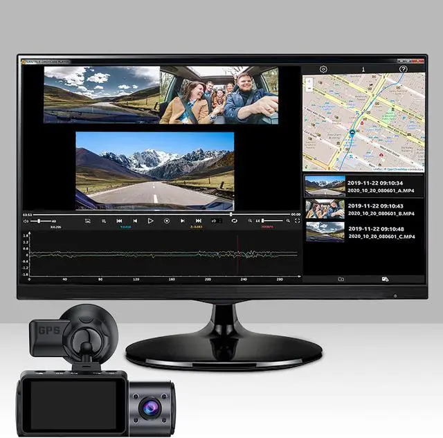 Alt view image 6 of 7 - Vantrue N4 Dash Cam GPS Receiver Module Type C USB Port Car Suction Cup Mount for Windows