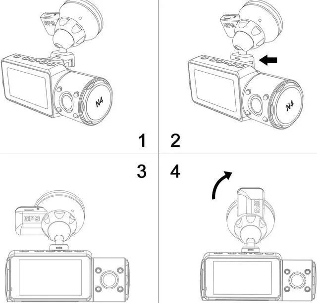 Alt view image 4 of 7 - Vantrue N4 Dash Cam GPS Receiver Module Type C USB Port Car Suction Cup Mount for Windows