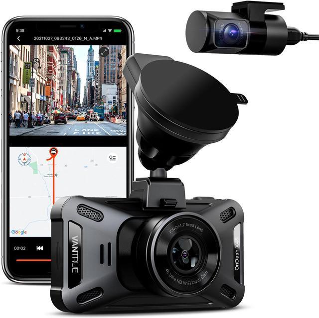 Vantrue X4S Duo 4K WiFi Dual Dash Cam, 4K Front and 1080P Rear Dash Camera with Free APP, 24/7 Parking Mode, Super Night Vision, Motion Detection, G-Sensor, Capacitor, 3" LCD, Support