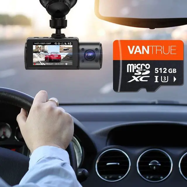 Alt view image 3 of 7 - Vantrue 512GB microSDXC UHS-I U3 4K UHD Video High Speed Transfer Monitoring SD Card with Adapter for Dash Cams, Body Cams, Action Camera, Surveillance & Security Cams