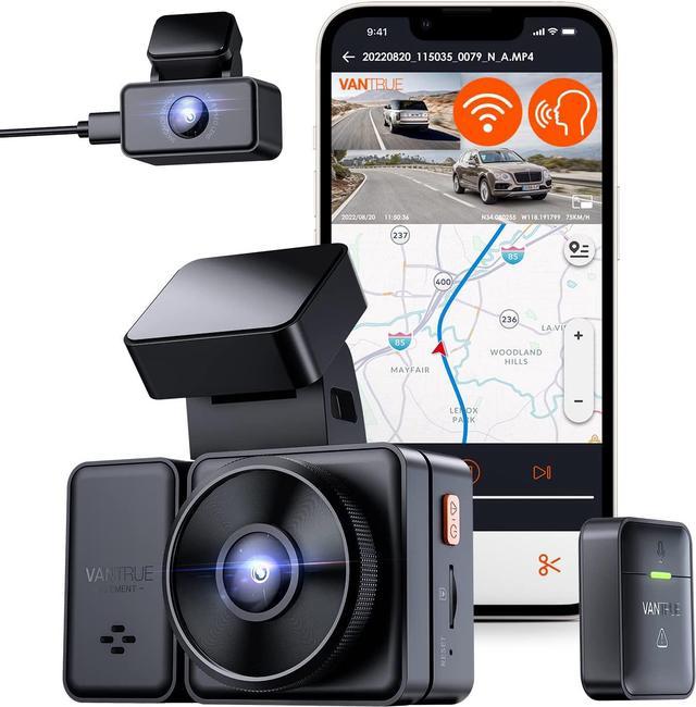 Dash Cam Front and Rear 4K, Built-in 5GHz WiFi GPS Speed, Voice Control,  Free 64GB SD Card, Dual Dash Camera for Cars, Superb Night Vision