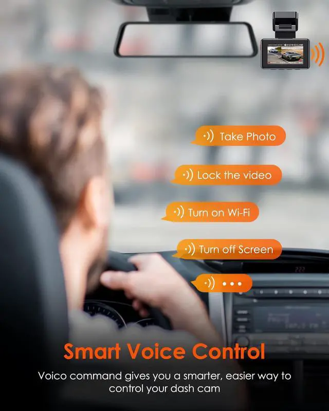Alt view image 5 of 7 - Vantrue E2 -G 2.5K WiFi Dual Dash Cam with GPS, Voice Control Front and Rear 1944P+1944P 2.45" Mini Car Dash Camera, Buffered Parking Mode, 160°, WDR, Night Vision, Supercapacitor, Support 512GB Max