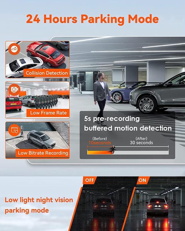 Alt view image 6 of 7 - 4 Channel WiFi Dash Cam, Vantrue N5-G 2.5K+1080P+1080P+1080P Dash Camera, Voice Control, 24H Parking Mode, GPS, Buffered Motion Detection, IR Night Vision, Support 512GB Max