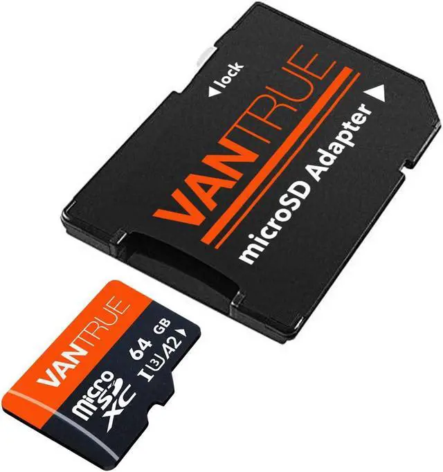 Alt view image 3 of 7 - Vantrue 64GB microSD Card with Adapter, U3 UHS-I High Speed SD Card for Dash Cams & Home Security System Video Cameras