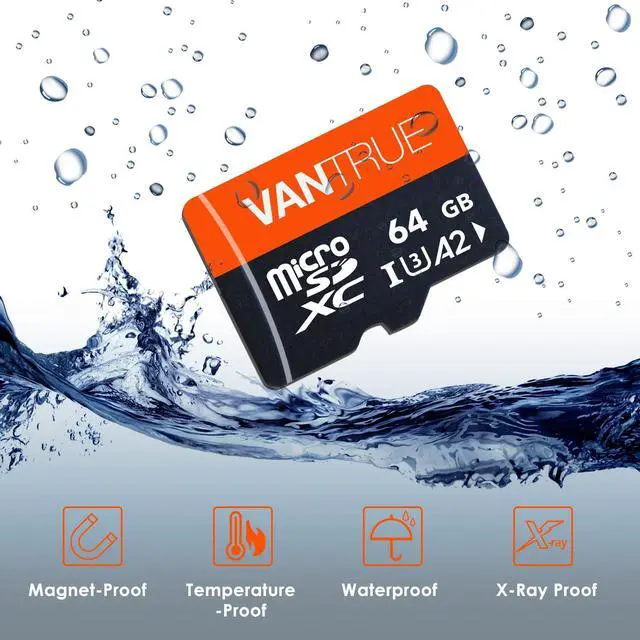 Alt view image 4 of 7 - Vantrue 64GB microSD Card with Adapter, U3 UHS-I High Speed SD Card for Dash Cams & Home Security System Video Cameras