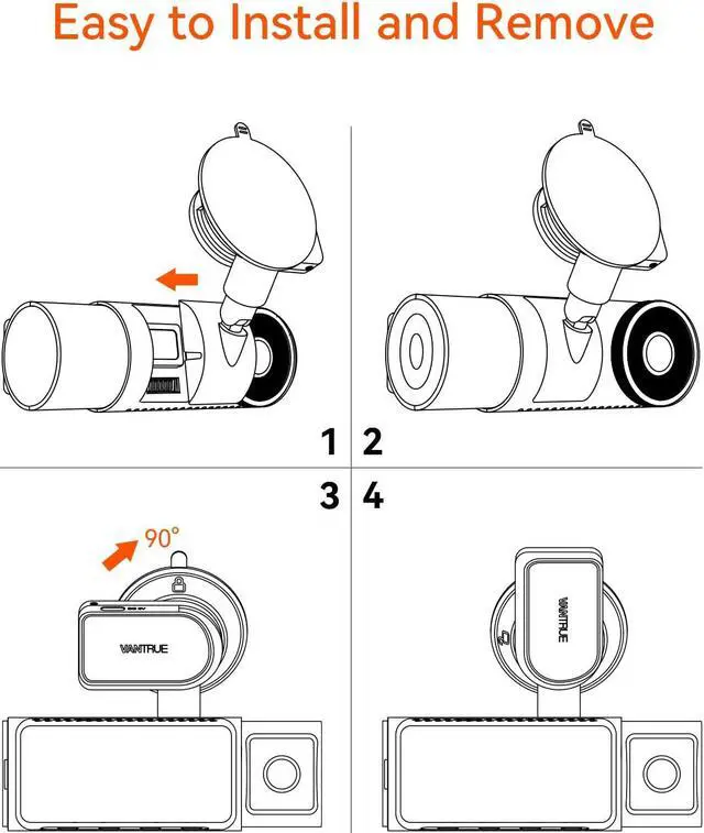 Alt view image 6 of 7 - VANTRUE N5, N4 Pro Dash Cam GPS Receiver Module Type C USB Port Car Suction Cup Mount for Windows and Mac