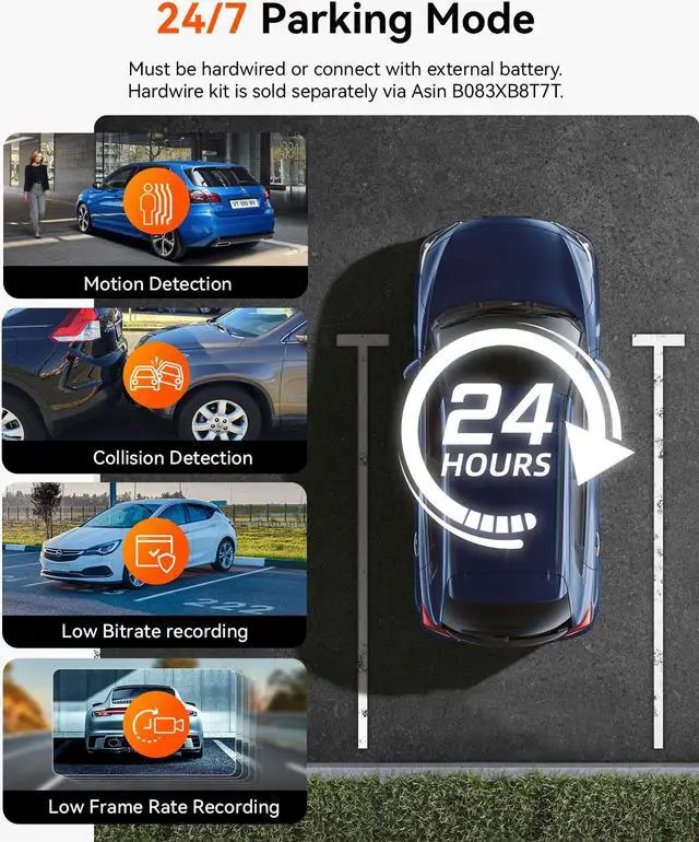 Alt view image 6 of 7 - Vantrue N2X 2.7K Dash Cam Front and Inside, 5G WiFi Dual Dash Camera for Car with Starvis 2 HDR IR Night Vision, GPS, 24/7 Buffered Parking Mode, 60FPS, Voice Control, Support 512GB Max