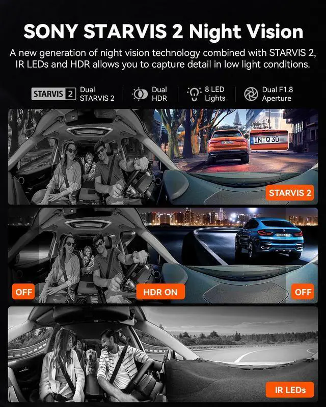 Alt view image 6 of 7 - Vantrue E360 ACE 5.2K 360° Panoramic WiFi Dash Cam, Handheld Action Camera, STARVIS 2, HDR, IR Night Vision, Front Rear Inside Dashcam, Voice/Touch Control, GPS, 24/7 Parking Mode, Support 512GB Max
