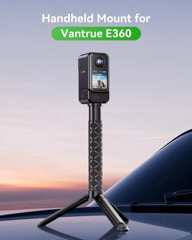 Alt view image 3 of 7 - Vantre E360 Tripod, Portable Tripod  for Video Recording Black