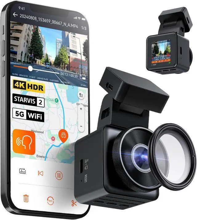 Main image of Vantrue E1 Pro 4K WIFI Mini Dash Cam, STARVIS 2 IMX678 x PlatePix x HDR Night Vision,Voice Control Front Car Dash Camera with GPS&Speed, 24H Parking Mode,Support 1TB Max