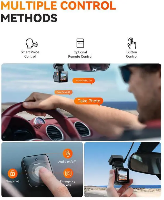 Alt view image 7 of 7 - Vantrue E1 Pro 4K Mini Dash Cam Front, STARVIS 2 Plate Pix HDR Night Vision Car Camera, Built-in 5G WiFi GPS, LTE Support, Voice Control, 24/7 Buffered Parking Mode, Support 1TB Max