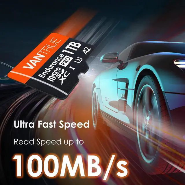 Alt view image 5 of 6 - Vantrue 1TB microSDXC UHS-I U3 4K UHD Video High Speed Transfer Monitoring SD Card with Adapter for Dash Cams, Body Cams, Action Camera, Surveillance & Security Cams
