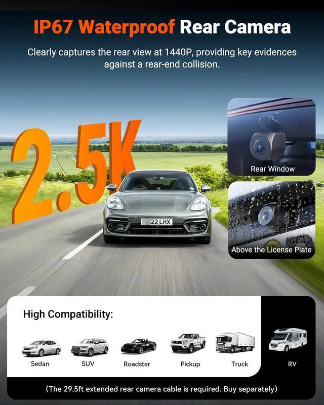 Alt view image 4 of 7 - Vantrue N4S 3 Channel WiFi Dash Cam, STARVIS 2, PlatePix, 2.7K+1440P+1440 Front Inside Rear Dashcam, HDR, IR Night Vision, Voice Control, GPS, LTE Support, 24/7 Buffered Parking Mode, Support 1TB Max