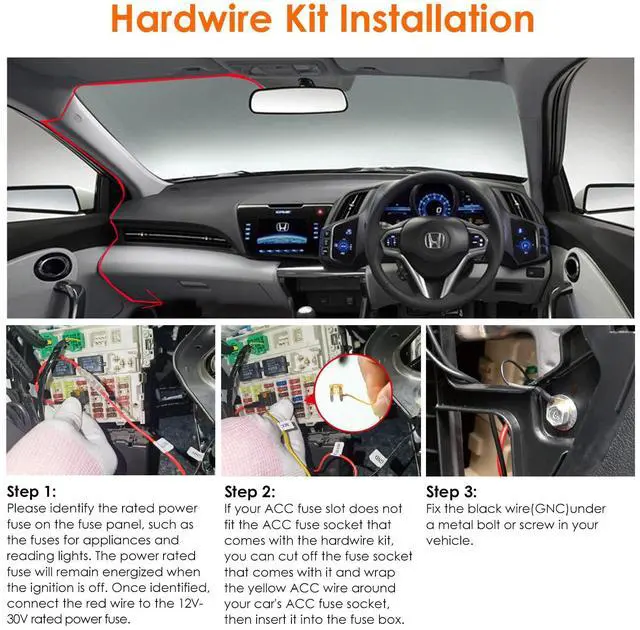 Alt view image 4 of 6 - Vantrue 26.24ft USB-C Hardwire Kit (12V24V to 5V) with Acc Functionality, Low Voltage Protection for N4(S)/N4 Pro(S)/N5(S)/N2X/E1 Pro/E360/ACE/E1 Lite/E2/S1 Pro(MAX)