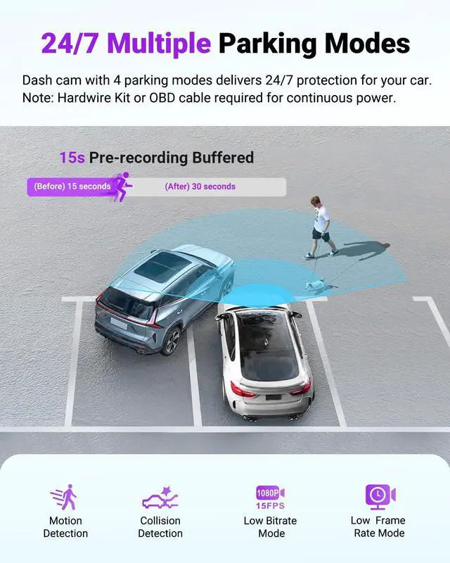 Alt view image 4 of 7 - Vantrue S1 Pro Max 4K Dash Cam Front, STARVIS 2 Sensor Dash Camera for Cars, HDR PlatePix Night Vision, 5G WiFi, ADAS, Voice Control, GPS, 24H Buffered Parking Mode, Support 1TB Max
