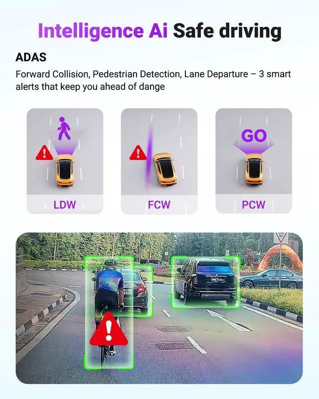 Alt view image 6 of 7 - Vantrue S1 Pro Max 4K Dash Cam Front, STARVIS 2 Sensor Dash Camera for Cars, HDR PlatePix Night Vision, 5G WiFi, ADAS, Voice Control, GPS, 24H Buffered Parking Mode, Support 1TB Max