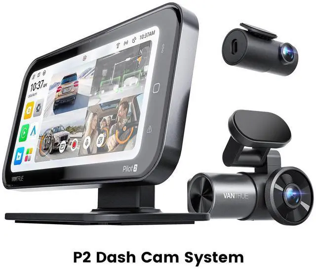 Main image of VANTRUE P2 3 Channel Dash Cam with Carplay