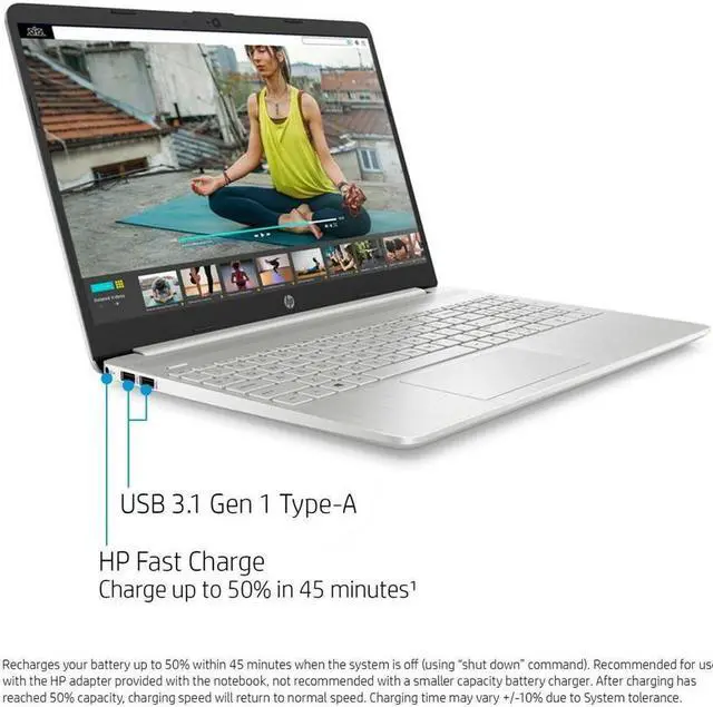 Alt view image 3 of 4 - HP 15-dy1031wm Home and Business Laptop (Intel i3-1005G1 2-Core, 32GB RAM, 512GB PCIe SSD, 15.6" HD (1366x768), Intel UHD Graphics, Wifi, Bluetooth, Webcam, 2xUSB 3.1, 1xHDMI, SD Card, Win 10 Home)