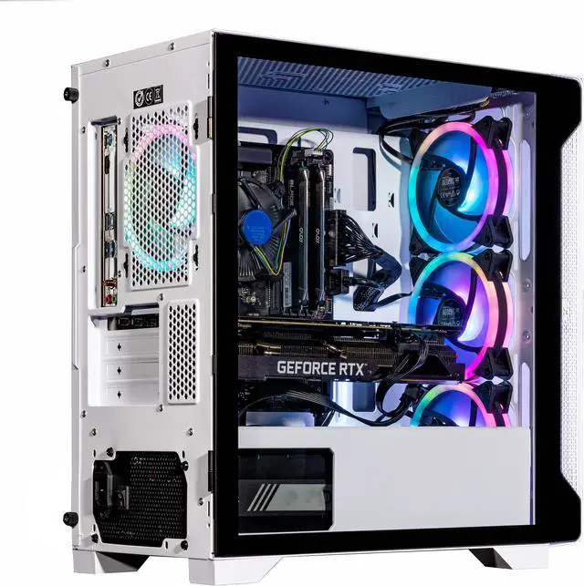Alt view image 3 of 6 - Velztorm Tempix Custom Built Gaming Desktop PC White (Intel i5-10400F 6-Core, 16GB RAM, 512GB SATA SSD, NVIDIA GeForce GTX 1660 Super, Wifi, Bluetooth, 5xUSB 3.0, 1xHDMI, Win 10 Home)