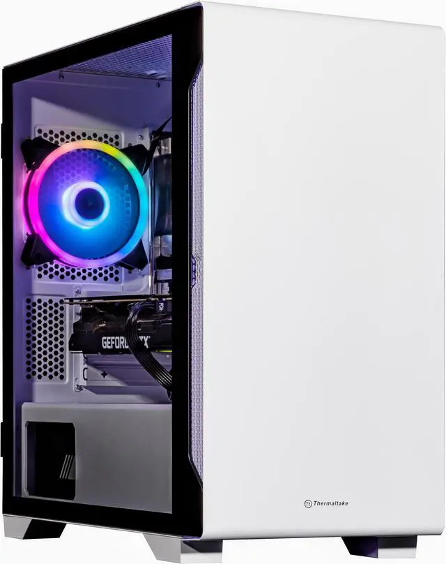 Alt view image 2 of 7 - Velztorm Tempix Custom Built Gaming Desktop PC White (Intel i5-10400F 6-Core, 32GB RAM, 512GB PCIe SSD + 2TB HDD (3.5), NVIDIA GeForce GTX 1660 Super, Wifi, Bluetooth, 5xUSB 3.0, 1xHDMI, Win 11 Pro)
