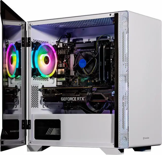 Main image of Velztorm Tempix Custom Built Gaming Desktop PC White (Intel i5-10400F 6-Core, 32GB RAM, 512GB PCIe SSD + 2TB HDD (3.5), NVIDIA GeForce GTX 1660 Super, Wifi, Bluetooth, 5xUSB 3.0, 1xHDMI, Win 11 Pro)