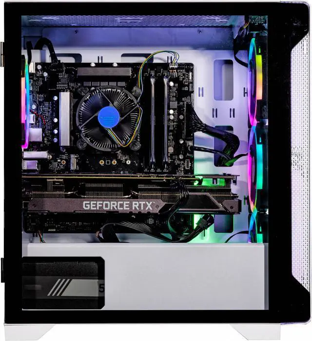 Alt view image 4 of 7 - Velztorm Tempix Custom Built Gaming Desktop PC White (Intel i5-10400F 6-Core, 32GB RAM, 512GB PCIe SSD + 2TB HDD (3.5), NVIDIA GeForce GTX 1660 Super, Wifi, Bluetooth, 5xUSB 3.0, 1xHDMI, Win 11 Pro)