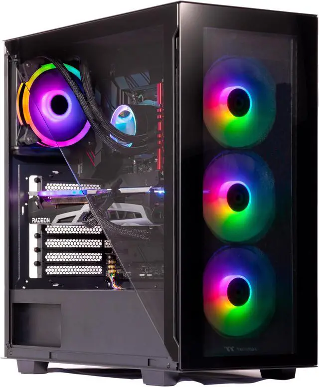 Alt view image 2 of 7 - Velztorm Black Gladio Custom Built Gaming PC (AMD Ryzen 9 5900X, 16GB RAM, 2TB PCIe SSD + 6TB HDD (3.5), Radeon RX 6900 XT, Wifi, 1xUSB 3.2, 4xUSB 3.1, 2xUSB 3.0, 1xHDMI, Win 10 Pro)