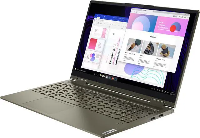 Alt view image 3 of 7 - Lenovo Yoga 7i 2-in-1 Laptop Dark Moss (Intel i7-1165G7 4-Core, 15.6" Touch  Full HD (1920x1080), 12GB RAM, 512GB SSD, Intel Iris Xe, Webcam, Wifi, Bluetooth, Backlit KB, Fingerprint, Win 11 Home)