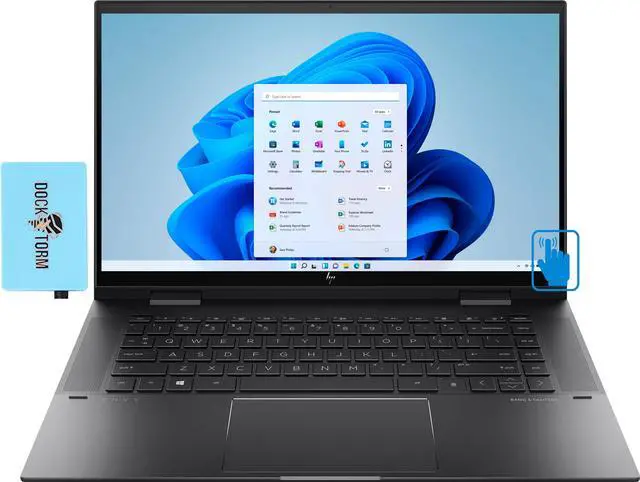 Main image of HP ENVY x360 -15 2-in-1 Laptop (AMD Ryzen 5 5500U 6-Core, 15.6" Touch  Full HD (1920x1080), 64GB RAM, 2TB PCIe SSD, AMD Radeon, Webcam, Wifi, Bluetooth, Backlit KB, Fingerprint, Win 11 Home) with Hub