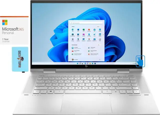 Main image of HP ENVY x360 15.6" Touch Full HD (1920x1080) 2-in-1 Laptop (Intel i5-1135G7 4-Core, Intel Iris Xe, 32GB RAM, 256GB m.2 SATA SSD, Webcam, Wifi, Bluetooth, Win 10 Pro) with Microsoft 365 Personal , Hub
