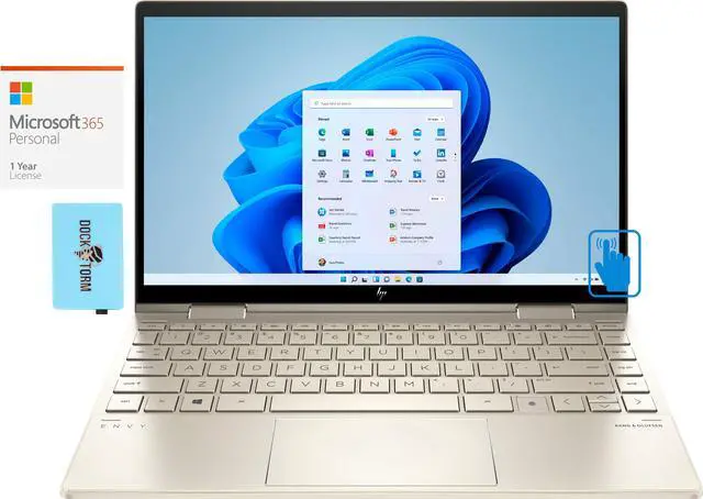 Main image of HP ENVY x360  Home & Business 2-in-1 Laptop (Intel i5-1135G7 4-Core, 8GB RAM, 2TB m.2 SATA SSD, 13.3" Touch  Full HD (1920x1080), Intel Iris Xe, Win 10 Pro) with Microsoft 365 Personal , Hub