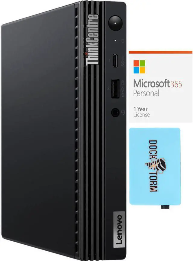 Main image of Lenovo ThinkCentre M70q  Home & Business Mini Desktop (Intel i7-11700T 8-Core, 32GB RAM, 2TB PCIe SSD + 2TB HDD (2.5), Intel UHD 750, Wifi, Bluetooth, Win 11 Pro) with Microsoft 365 Personal , Hub