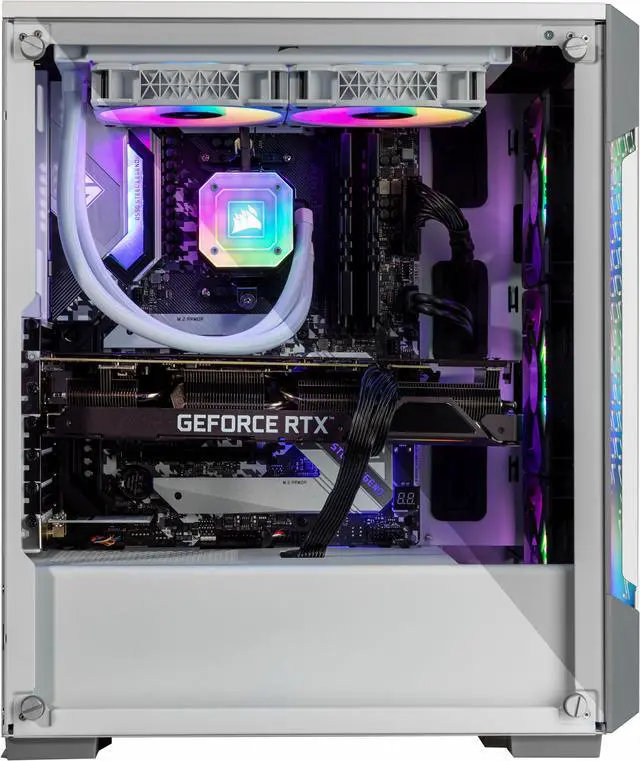 Alt view image 3 of 7 - Velztorm White Ferrux Gaming Custom Desktop (AMD Ryzen 9 - 5900X 12-Core, GeForce RTX 3050, 16GB RAM, 512GB m.2 SATA SSD + 1TB  HDD, USB 3.2, HDMI, Display Port, Win 10 Home)