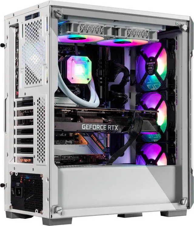 Alt view image 4 of 7 - Velztorm White Ferrux Gaming Custom Desktop (AMD Ryzen 9 - 5900X 12-Core, GeForce RTX 3050, 16GB RAM, 512GB m.2 SATA SSD + 1TB  HDD, USB 3.2, HDMI, Display Port, Win 10 Home)
