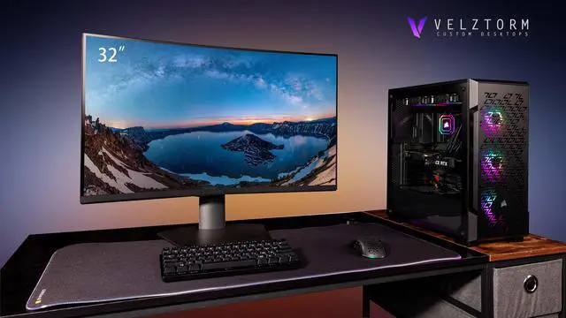 Alt view image 2 of 7 - Velztorm Fenrix Prebuilt Gaming Desktop PC Liquid Cooled (Intel i9-12900K 16-Core, GeForce RTX 3060 Ti 8GB, 64GB DDR4, 1TB PCIe SSD + 3TB  HDD, RGB Fans, 750W PSU, WiFi 6, BT 5.2, RJ-45, Win10P)
