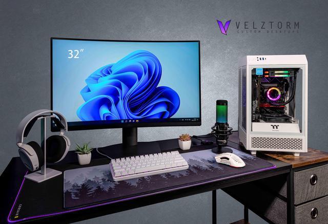 Alt view image 2 of 7 - Velztorm White Vertix Gaming Custom Desktop (AMD Ryzen 9 5900X 12-Core, GeForce RTX 3050, 16GB RAM, 1TB m.2 SATA SSD + 1TB  HDD, Wifi, USB 3.2, HDMI, Bluetooth, Display Port, Win 10 Pro)
