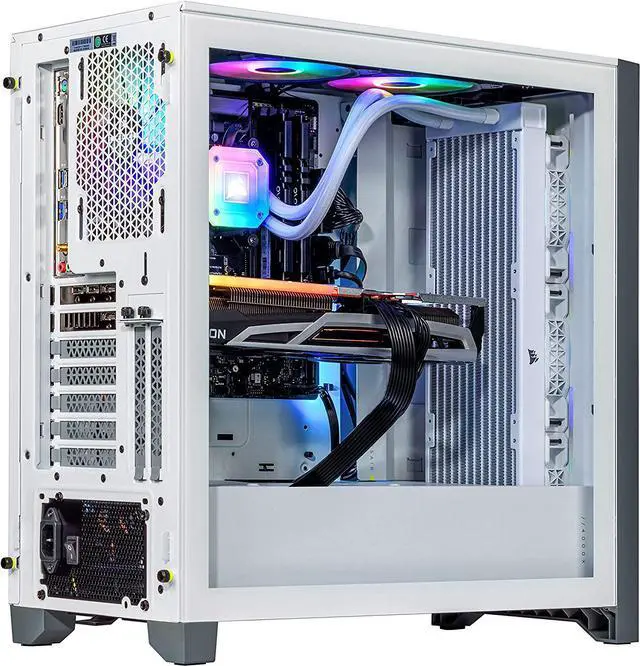 Alt view image 4 of 7 - Velztorm Argentux Custom Built Gaming Desktop PC White (Intel i7-10700F 8-Core, 32GB RAM, 1TB HDD (3.5), Radeon RX 6800 XT, Wifi, Bluetooth, 1xUSB 3.2, 1xUSB 3.0, 1xHDMI, Win 10 Pro)