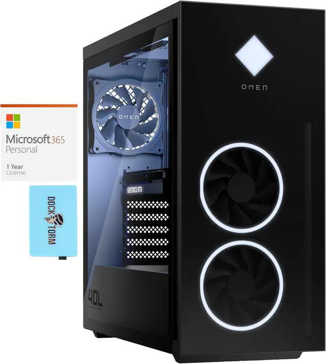 Main image of HP OMEN 40L GT21 Gaming & Business Desktop PC (Intel i7-12700KF 12-Core, GeForce RTX 3060 Ti, 16GB RAM, 6TB HDD (3.5), Wifi, HDMI, Bluetooth, Win 11 Pro) with Microsoft 365 Personal , Hub