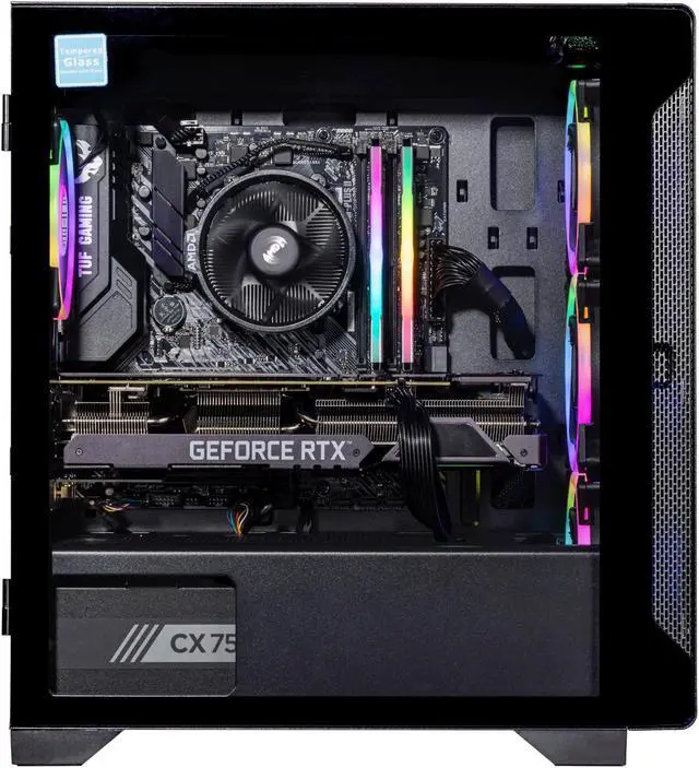 Alt view image 3 of 7 - Velztorm Erebix Custom Built Gaming Desktop PC (AMD Ryzen 3 3100 4-Core, GeForce RTX 3070, 128GB DDR4, 4TB PCIe SSD + 6TB HDD (3.5) VELZ0056, 750W PSU, WiFi, USB 3.2, HDMI, Win 11 Pro) VELZ0056