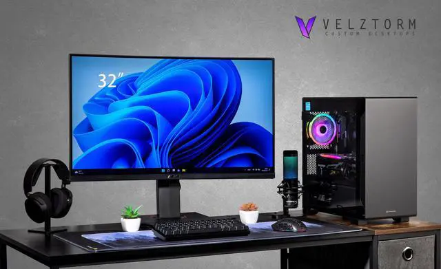 Alt view image 2 of 7 - Velztorm Erebix Custom Built Gaming Desktop PC (AMD Ryzen 3 3100, Radeon RX570 8G, 32GB DDR4, 2TB PCIe SSD + 2TB HDD, 750W PSU, WiFi 4, RJ-45, HDMI, Win 11 Home)
