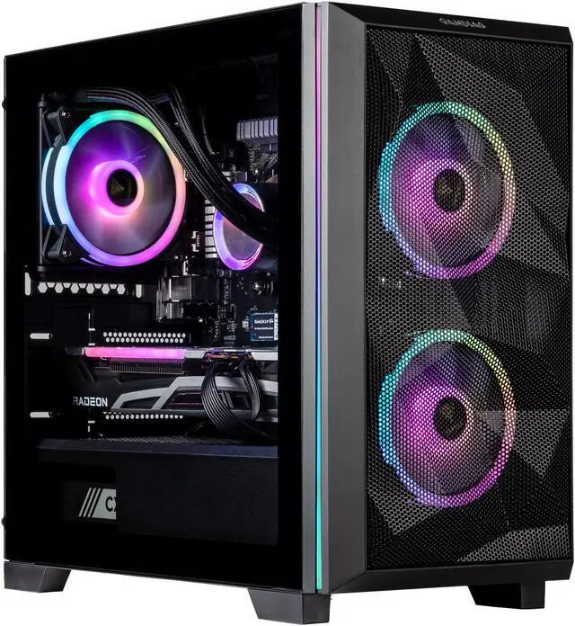 Main image of Velztorm Mini Pilum Custom Built Gaming Desktop PC (AMD Ryzen 7 5700X, Radeon RX 9070 XT, 64GB DDR4, 2TB PCIe SSD + 6TB HDD, 120mm AIO, 750W PSU, WiFi 4, RJ-45, HDMI, Win 11 Home)