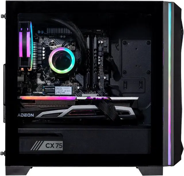 Alt view image 3 of 7 - Velztorm Mini Pilum Custom Built Gaming Desktop PC (AMD Ryzen 7 5700X, Radeon RX 9070 XT, 64GB DDR4, 2TB PCIe SSD + 6TB HDD, 120mm AIO, 750W PSU, WiFi 4, RJ-45, HDMI, Win 11 Home)