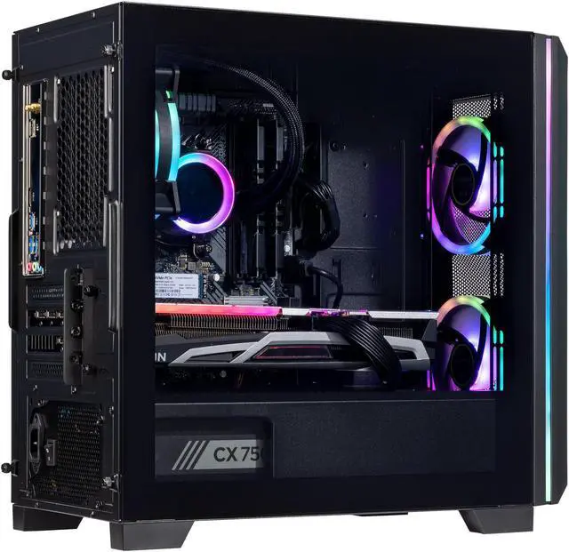 Alt view image 4 of 7 - Velztorm Mini Pilum Custom Built Gaming Desktop PC (AMD Ryzen 7 5700X, Radeon RX 9070 XT, 64GB DDR4, 2TB PCIe SSD + 6TB HDD, 120mm AIO, 750W PSU, WiFi 4, RJ-45, HDMI, Win 11 Home)