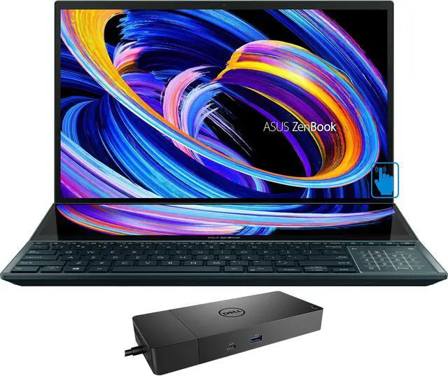 Main image of ASUS ZenBook Pro Duo 15 Gaming & Business Laptop (Intel i9-11900H 8-Core, 15.6" 60Hz Touch Full HD (1920x1080), NVIDIA RTX 3060, 32GB RAM, 1TB SSD, Win 11 Pro) with Thunderbolt Dock WD19TBS