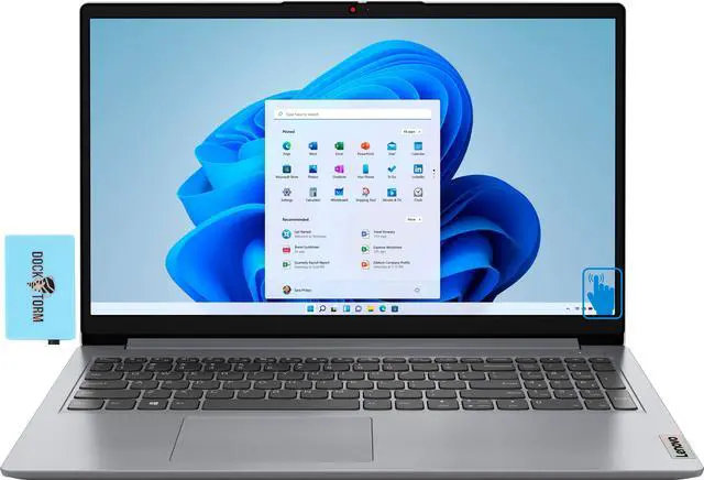 Main image of 2022 Newest Lenovo Ideapad 1 15.6" 60Hz Touch FHD IPS Laptop (AMD Ryzen 7 5700U 8-Core, Fingerprint, WiFi 6, AMD Radeon, 12GB RAM, 512GB SSD, Wifi, USB 3.2, HDMI, Webcam, Win 11 Home S-Mode) w/Hub