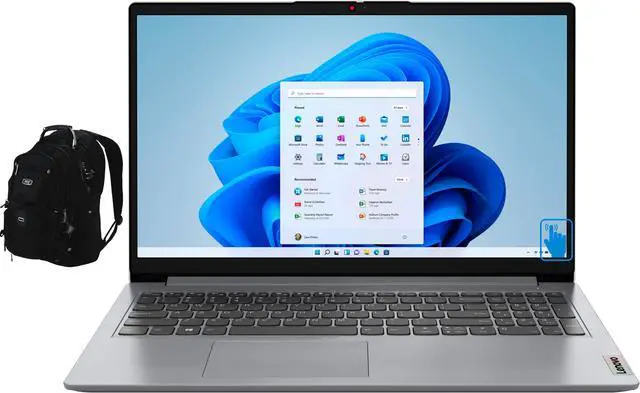 Main image of Lenovo Ideapad 1 Home & Business Laptop (AMD Ryzen 7 5700U 8-Core, 15.6" 60Hz Touch Full HD (1920x1080), AMD Radeon, 12GB RAM, 512GB SSD, Wifi, Win 11 Home S-Mode) with Travel & Work Backpack