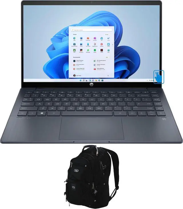 Main image of HP Pavilion 14-ek0013dx Home & Business 2-in-1 Laptop (Intel i3-1215U 6-Core, 14.0" 60Hz Touch Full HD (1920x1080), Intel UHD, 8GB RAM, 256GB PCIe SSD, Win 11 Pro) with Travel & Work Backpack