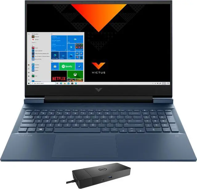 Main image of HP Victus 16z Gaming & Entertainment Laptop (AMD Ryzen 5 5600H 6-Core, 16.1" 60Hz Full HD (1920x1080), NVIDIA RTX 3050 Ti, 16GB RAM, 2x512GB PCIe SSD (1TB), Win 11 Home) with WD19S 180W Dock
