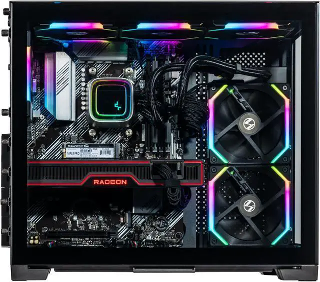 Alt view image 3 of 7 - Velztorm Galax CTO SFF Gaming Desktop PC Liquid-Cooled (AMD Ryzen 7 - 5800X 8-Core, Radeon RX 6900 XT 16GB, 32GB DDR4, 512GB PCIe SSD+2TB HDD (3.5), WiFi-N, RGB Fans, 750W PSU, Black, Win 10 Home)
