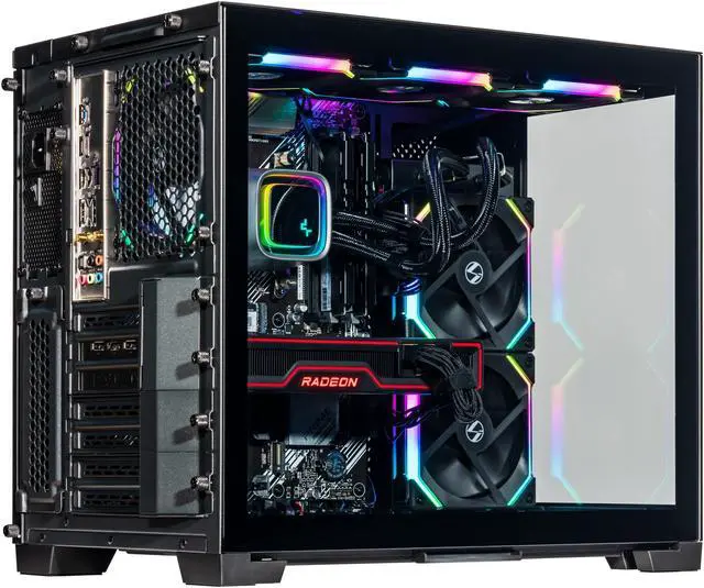 Alt view image 4 of 7 - Velztorm Galax CTO SFF Gaming Desktop PC Liquid-Cooled (AMD Ryzen 7 - 5800X 8-Core, Radeon RX 6900 XT 16GB, 32GB DDR4, 512GB PCIe SSD+2TB HDD (3.5), WiFi-N, RGB Fans, 750W PSU, Black, Win 10 Home)